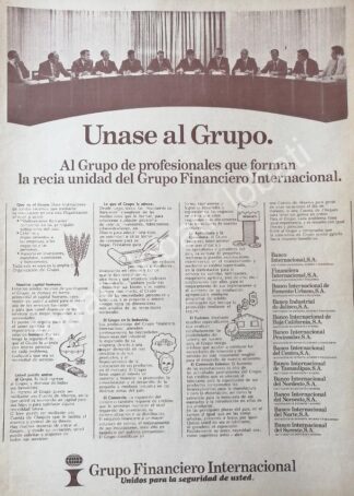 CARTEL ANTIGUO ORIGINAL DE INICIOS DEL BANCO INTERNACIONAL S.A 1973 /206 MUY RARO