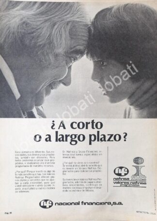 CARTEL ANTIGUO ORIGINAL DE BANCO NACIONAL FINANCIERA 1970 /210 NAFINSA