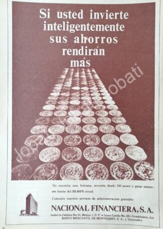 CARTEL ANTIGUO ORIGINAL DE BANCO NACIONAL FINANCIERA 1970 /212