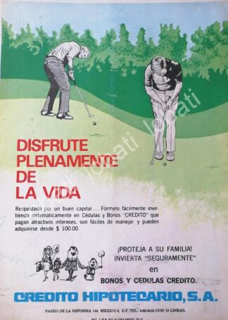 CARTEL ANTIGUO ORIGINAL DE BANCO CREDITO HIPOTECARIO S.A 1972 /193