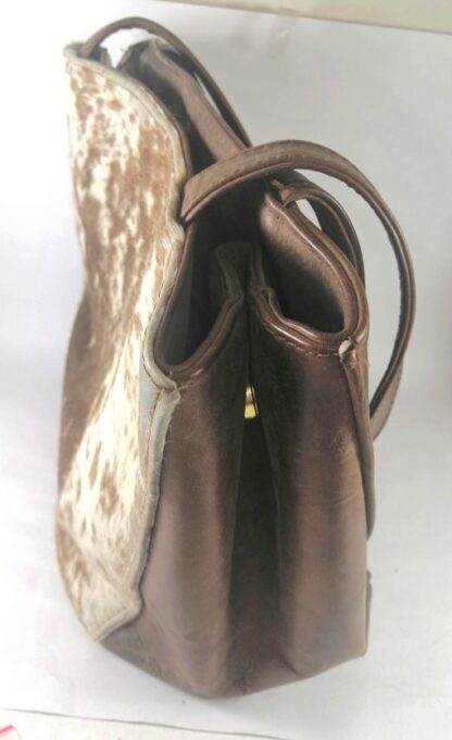Bolso Retro 80s CAMPIRANA, ARTESANAL, PIEL, DOBLE LADO - Image 4