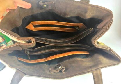 Bolso Retro 80s CAMPIRANA, ARTESANAL, PIEL, DOBLE LADO - Image 3