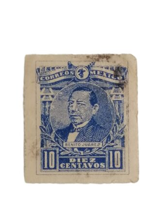 ESTAMPILLA POSTAL ANTIGUA 1915 BENITO JUAREZ 10c