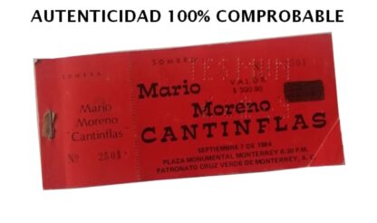 Antiguo Boleto Para Cantinflas, Monumental Monterrey 1984 - Image 3