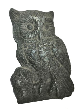 Figura Decorativa Antigua, Buho. Antimonio Inicios De Siglo Xx