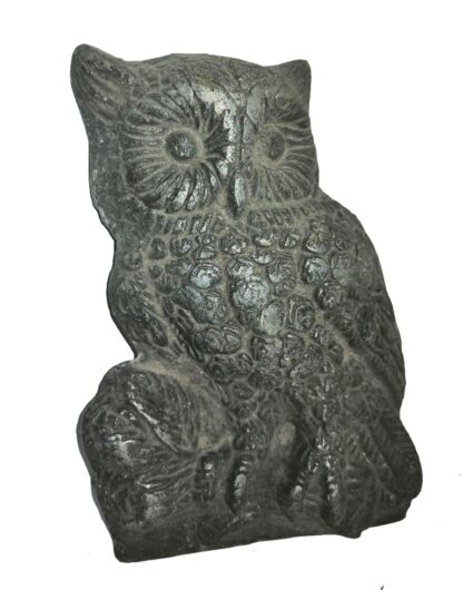Figura Decorativa Antigua, Buho. Antimonio Inicios De Siglo Xx