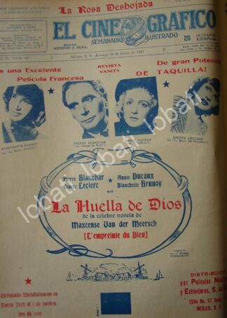 CARTEL ANTIGUO ORIGINAL DE PELICULA LA HUELLA DE DIOS 1941 /RARO