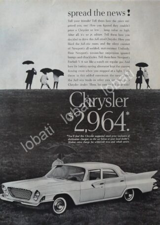 CARTEL ANTIGUO ORIGINAL DE AUTOS CHRYSLER NEWPORT 1956 /139