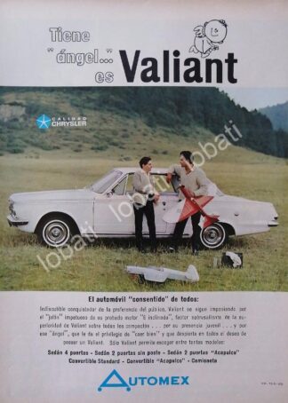 CARTEL ANTIGUO ORIGINAL DE AUTOS CHRYSLER DODGE VALIANT 1965 / N81