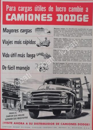 CARTEL ANTIGUO ORIGINAL DE CAMIONES CHRYSLER DODGE 1949 /N63