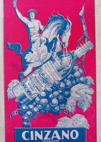 CARTEL ANTIGUO ORIGINAL DE AFICHE ART NOUVEAU VINOS CINZANO 1920s /449