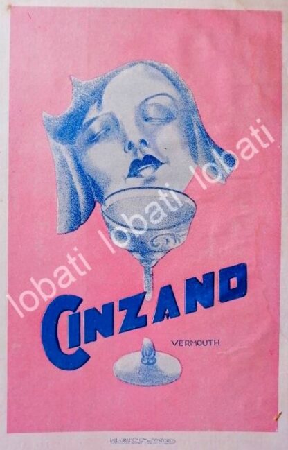 CARTEL ANTIGUO ORIGINAL DE AFICHE ART NOUVEAU VINOS CINZANO 1920s /459