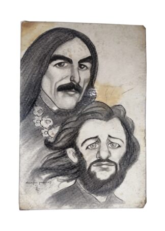 CARICATURA A MANO, RINGO STAR Y GEORGE HARRISON 2003 LOS BEATLES