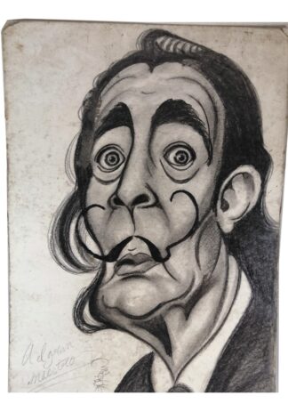 CARICATURA A MANO, SALVADOR DALI. POR: EDUARDO HERNANDEZ