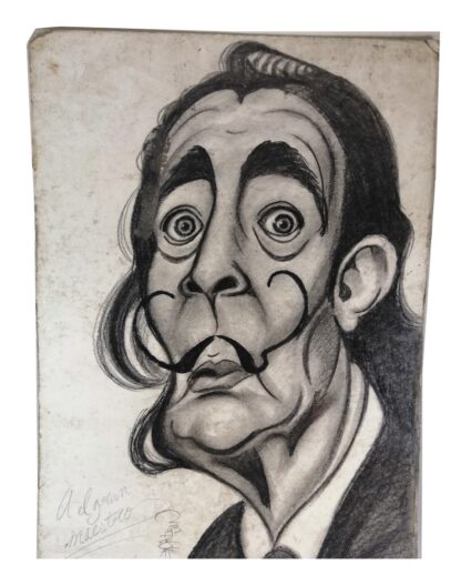 CARICATURA A MANO, SALVADOR DALI. POR: EDUARDO HERNANDEZ