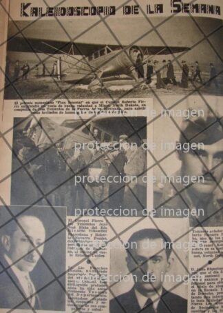AFICHE ANTIGUO AVIADOR ROBERTO FIERRO Y ROBERTO NAVARRO 1936