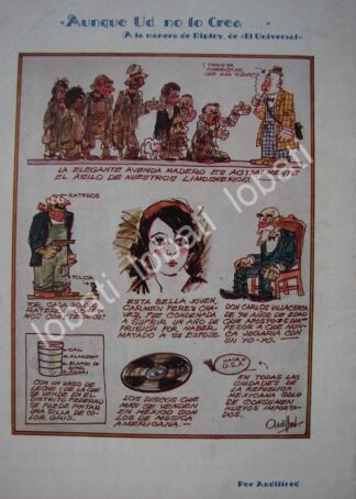 CARTEL ANTIGUO ORIGINAL DE CARICATURA VINTAGE DE ANDRES AUDIFREDD 1930