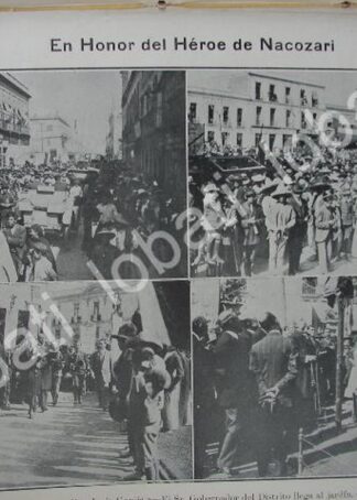 CARTEL ANTIGUO ORIGINAL DE SE DEDICA UN JARDIN AL HEROE DE NACOSARI 1910 / PLT