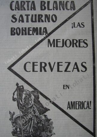 CARTEL ANTIGUO ORIGINAL DE CERVEZAS DE CERVECERIA CUAUHTEMOC 1911 /154