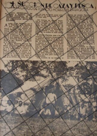 AFICHE ANTIGUO GENERAL. ANDRES FIGUEROA DE CAZA 1936