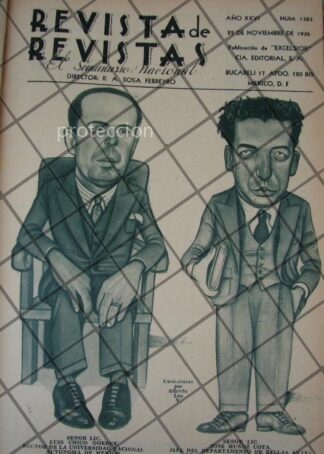 CARICATURA ANTIGUA 1936 LUIS CHICO GOERNE. DUBUJO: ALFREDO LEO
