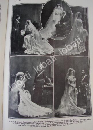 CARTEL ANTIGUO ORIGINAL DE BODA DE RAFAEL AGUIRRE BENAVIDES 1910 Y OTROS / ASM