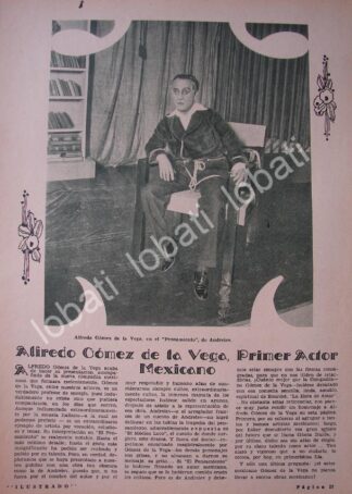 CARTEL ANTIGUO ORIGINAL DE EL ACTOR ALFREDO GOMEZ DE LA VEGA 1931 / FEP