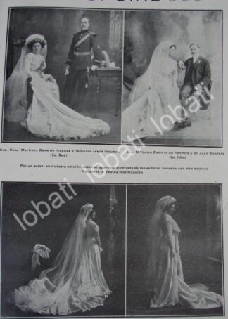 CARTEL ANTIGUO ORIGINAL DE BODA. INSUNZA BACA 1910 Y OTRAS / ASM
