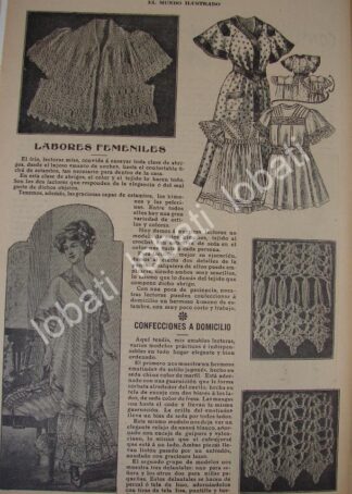GACETA ANTIGUA 1910. " PAGINAS FEMENINAS " /24