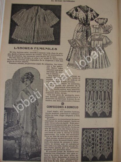 GACETA ANTIGUA 1910. " PAGINAS FEMENINAS " /24