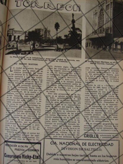 AFICHE ANTIGUO 1936, SALTILLO Y TORREON, COAHUILA - Image 3