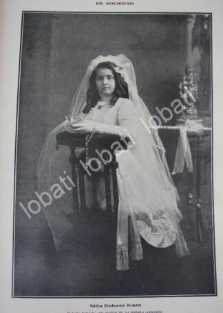 CARTEL ANTIGUO ORIGINAL DE DOLORES ICAZA 1910 PRIMERA COMUNION /ASM