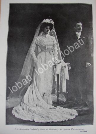 CARTEL ANTIGUO ORIGINAL DE BODA. MONTAÑO CARBAJAL 1910 /ASM ( MANUEL MONTAÑO LUNA )