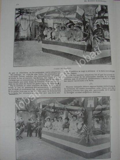 CARTEL ANTIGUO ORIGINAL DE FIESTA DE CARIDAD EN EL TIVOLI DEL ELISEO 1909 ASM - Image 3