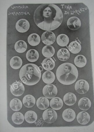 CARTEL ANTIGUO ORIGINAL DE COMPAÑIA DE TEATRO TINA DI LORENZO 1909 / FEP