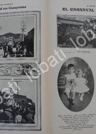 CARTEL ANTIGUO ORIGINAL DE EL CARNAVAL DE GUAYMAS, SONORA 1910