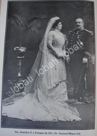 CARTEL ANTIGUO ORIGINAL DE BODA. GIL CAMPOS. 1910 ( GENERAL MIGUEL GIL ) ASM