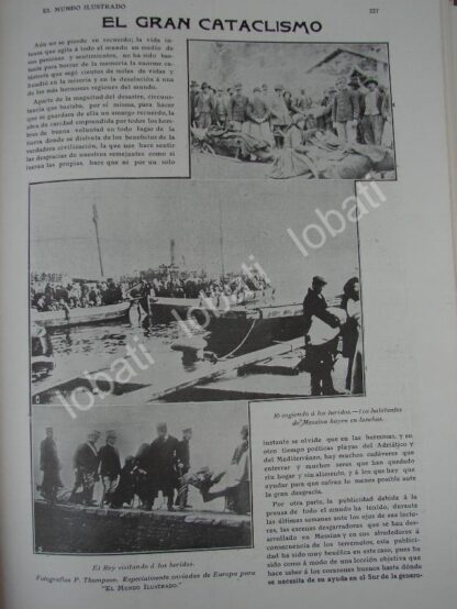CARTEL ANTIGUO ORIGINAL DE EL GRAN TERREMOTO DE MESSINA, ITALIA 1908 /RLG - Image 2