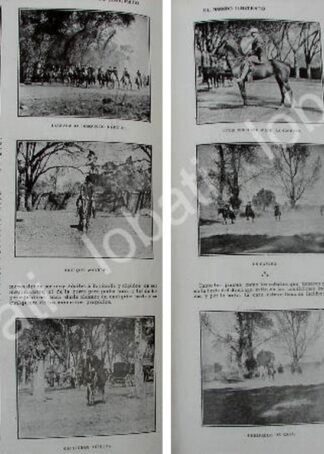 CARTEL ANTIGUO ORIGINAL DE ALTA SOCIEDAD EN CAZA DE ZORRA EN LOS PINOS 1909 /asm