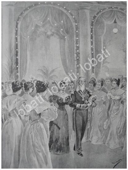 PORTADA ANTIGUA ORIGINAL  MARIANO ESCOBEDO Y ESPOSA DE PORIFIRIO DIAZ EN BAILE 1897 - Image 2