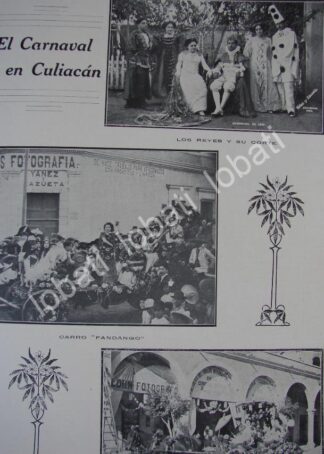 CARTEL ANTIGUO ORIGINAL DE EL CARNAVAL DE CULIACAN SIN. 1910 / LDM