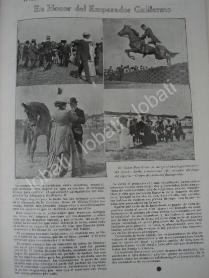 CARTEL ANTIGUO ORIGINAL DE COMUNIDAD ALEMANA EN MEXICO Y FIESTAS POR GUILLERMO II, HIPICO 1909 /ASM - Image 2