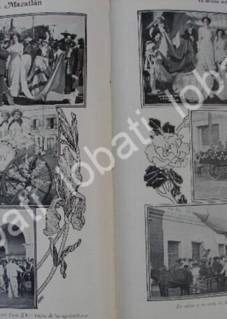 CARTEL ANTIGUO ORIGINAL DE CARNAVAL DE MAZATLAN Y GUADALUPE SABIN. 1910 / LDM