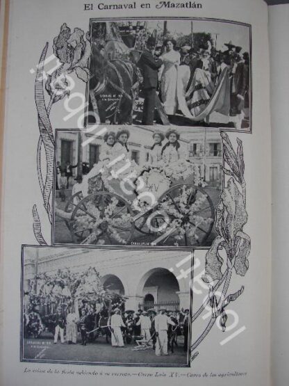 CARTEL ANTIGUO ORIGINAL DE CARNAVAL DE MAZATLAN Y GUADALUPE SABIN. 1910 / LDM - Image 3