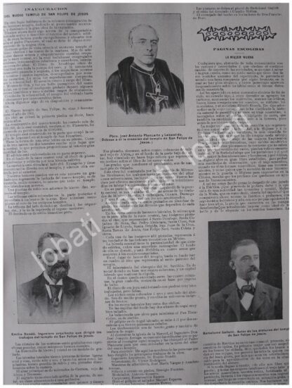 CARTEL ANTIGUO ORIGINAL DE INAUGURACION TEMPLO SAN FELIPE DE JESUS CDMX 1897 /RLG - Image 2
