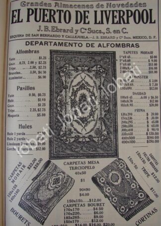 CARTEL ANTIGUO ORIGINAL DE TIENDAS LIVERPOOL 1910 /696