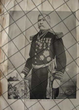 FOTO GRABADO ANTIGUO GENERAL PORFIRIO DIAZ 1897 /PSQ