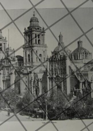 GRABADO ANTIGUO LA CATEDRAL DE LA CDMX 1897 /288