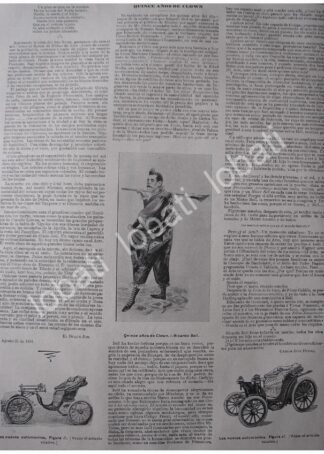 CARTEL ANTIGUO ORIGINAL DE CLOWN EL PAYASO CUMPLE 15 AÑOS 1897 Y OTRAS NOTAS