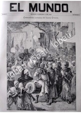PORTADA ANTIGUA ORIGINAL  1897 EL TANTAH, PROCESION MUSULMANA